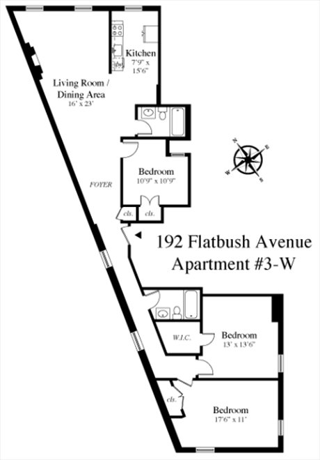 192 Flatbush Avenue, 3W | floorplan | View 5