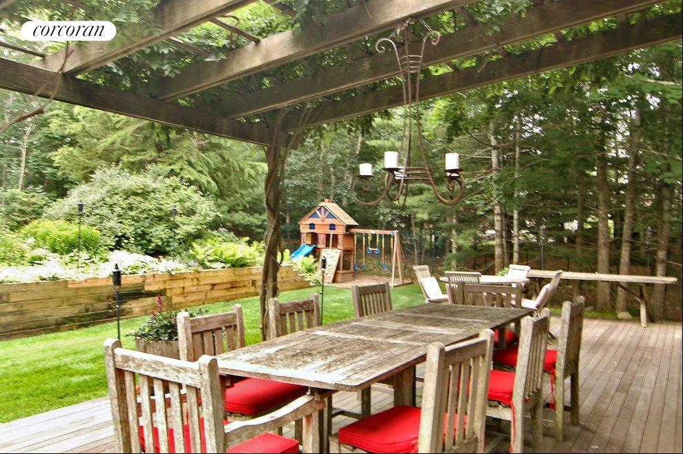 New York City Real Estate | View 181 Springy Banks Road | Outdoor Entertaining ~ Play Set in Back | View 5