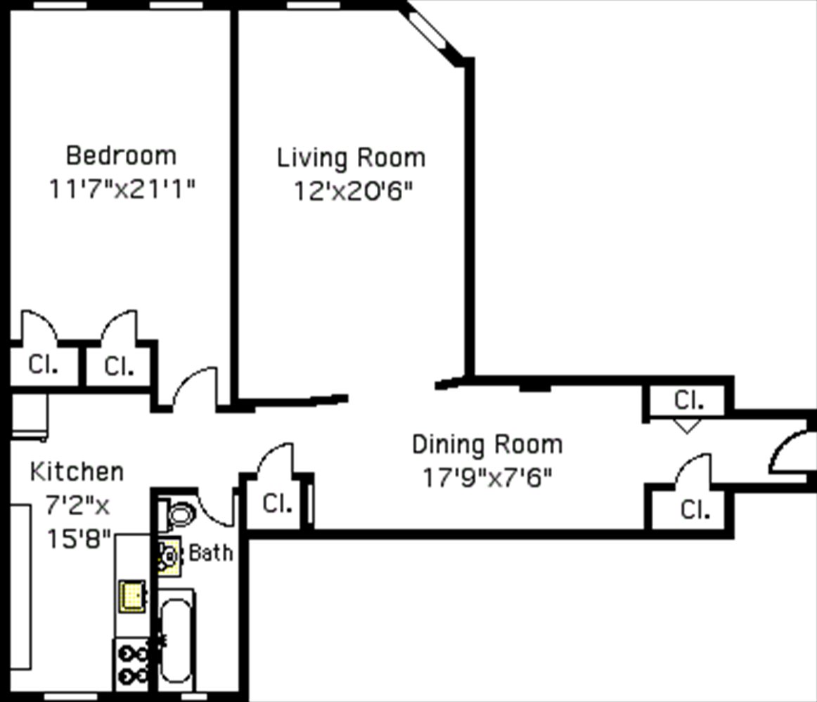 New York City Real Estate | View 140 East 2nd Street, 2J | Floorplan