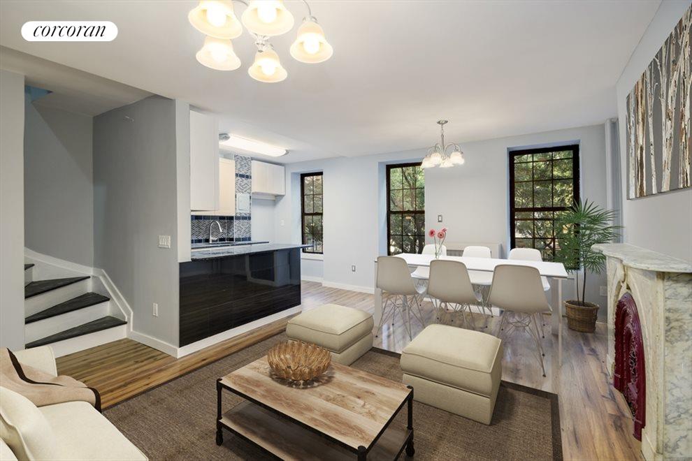 New York City Real Estate | View 379 Gates Avenue | Open and airy kitchen /living Room | View 3