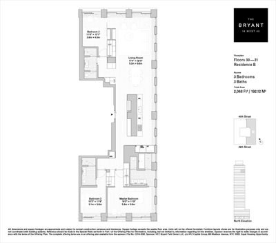 New York City Real Estate | View 16 West 40th Street, 30B | Floorplan | View 13