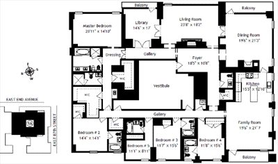 New York City Real Estate | View 170 East End Avenue, PH1A | Floorplan | View 13