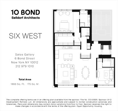 New York City Real Estate | View 10 Bond Street, 6W | Floorplan | View 5