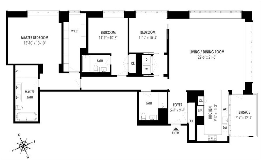 500 West 21st Street, 7C | floorplan | View 7