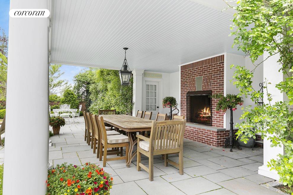 New York City Real Estate | View  | Outdoor Dining Terrace With Fireplace | View 23
